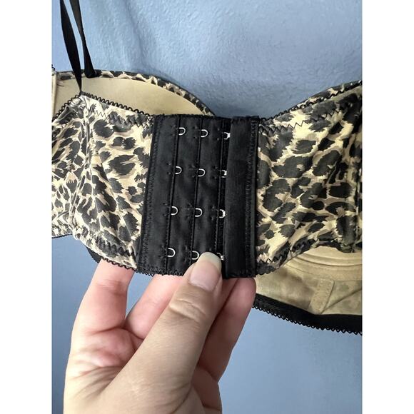 T-Shirt Bra Wired Women's Size 36C Cheetah Print Padded Comfort Longer Bottom - Picture 3 of 6